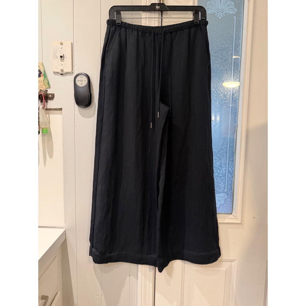 Calypso St Barth Black Wide Leg Drawstring Pants Small Relaxed Resortwear